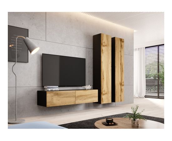 Cama Meble Cama TV stand VIGO 140 30/140/40 black/wotan oak