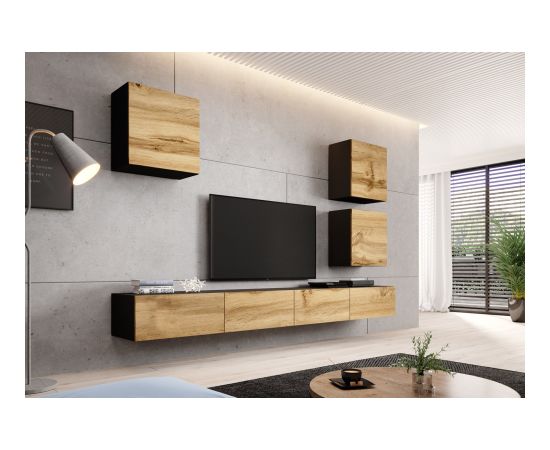 Cama Meble Cama TV stand VIGO 140 30/140/40 black/wotan oak