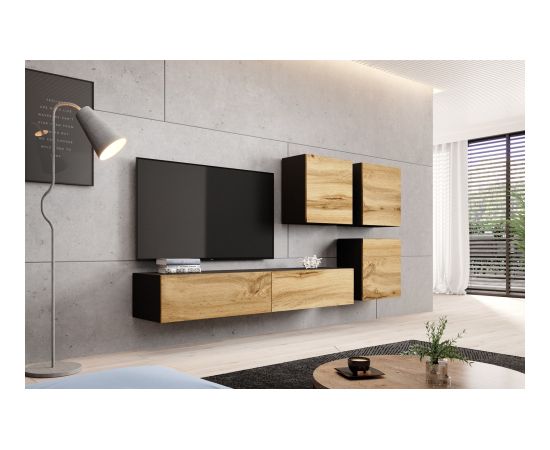 Cama Meble Cama TV Stand VIGO '180' 30/180/40 black/wotan oak