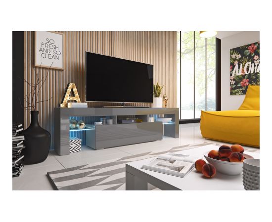 Cama Meble Cama TV stand TORO 158 grey/grey gloss