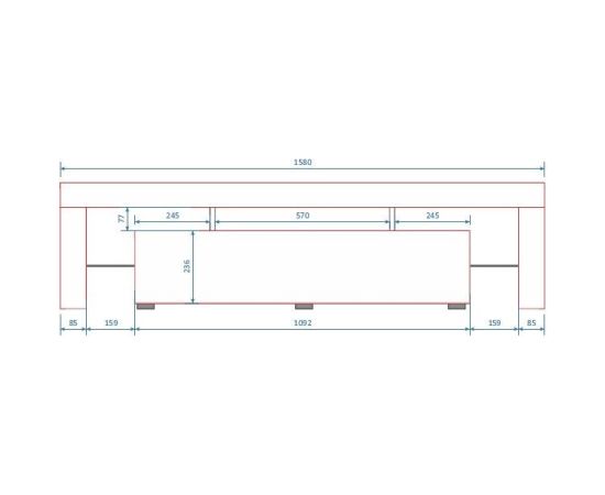 Cama Meble Cama TV stand TORO 158 grey/grey gloss