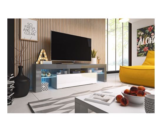 Cama Meble Cama TV stand TORO 158 grey/white gloss