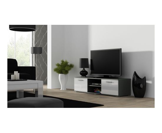 Cama Meble Cama TV stand SOHO 140 grey/white gloss