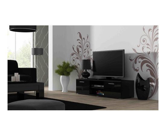 Cama Meble Cama TV stand SOHO 140 black/black gloss