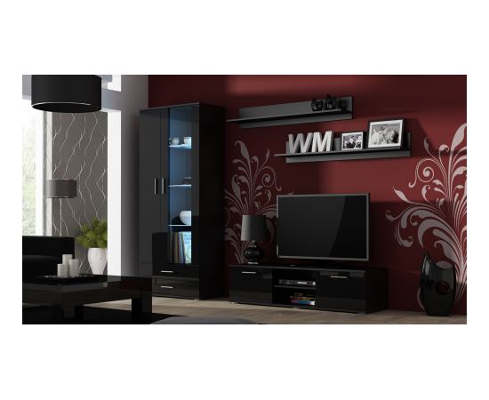 Cama Meble Cama TV stand SOHO 140 black/black gloss