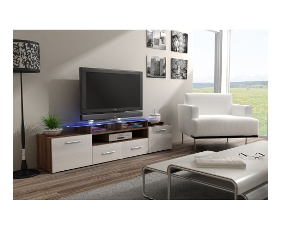 Cama Meble Cama TV stand EVORA 200 plum tree/white gloss