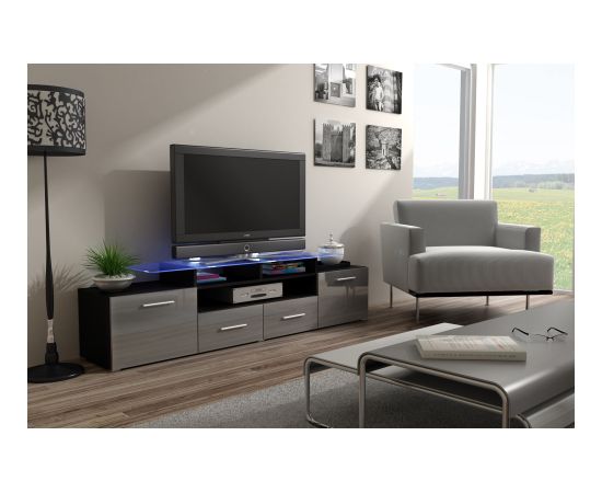 Cama Meble Cama TV stand EVORA 200 black/grey gloss