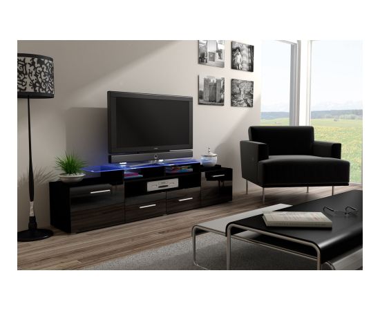 Cama Meble Cama TV stand EVORA 200 black/black gloss