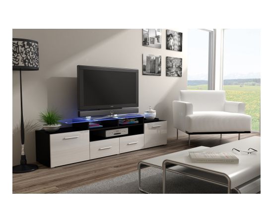 Cama Meble Cama TV stand EVORA 200 black/white gloss