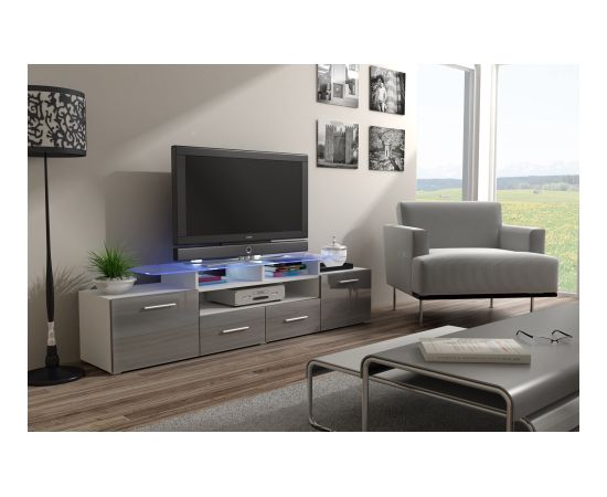 Cama Meble Cama TV stand EVORA 200 white/grey gloss