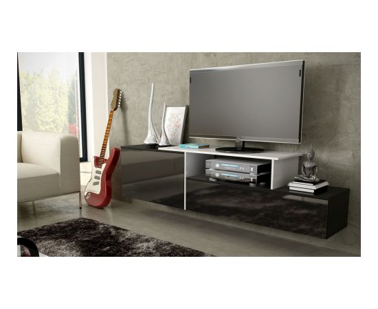 Cama Meble Cama TV cabinet SIGMA 3 180 black/black gloss + biały