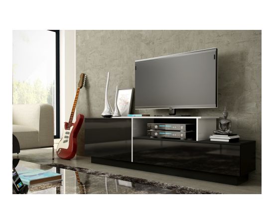 Cama Meble Cama TV cabinet SIGMA 3 180 black/black gloss + biały