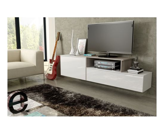 Cama Meble Cama TV cabinet SIGMA 3 180 white/white gloss + sonoma oak