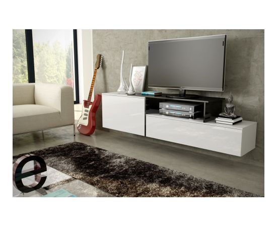 Cama Meble Cama TV cabinet SIGMA 3 180 white/white gloss + black