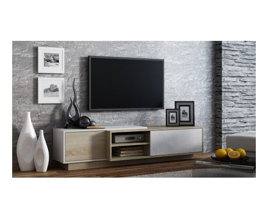 Cama Meble Cama TV cabinet SIGMA1 180 sonoma oak/white gloss