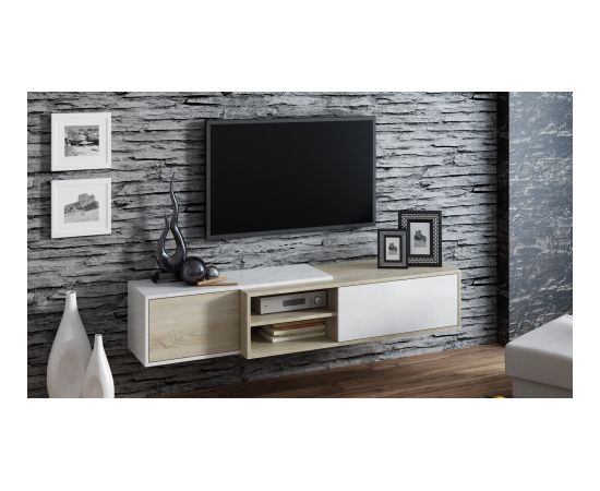 Cama Meble Cama TV cabinet SIGMA1 180 sonoma oak/white gloss