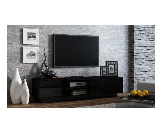 Cama Meble Cama TV cabinet SIGMA1 180 black/black gloss