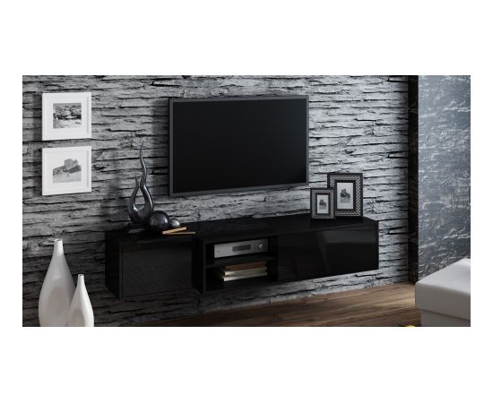 Cama Meble Cama TV cabinet SIGMA1 180 black/black gloss