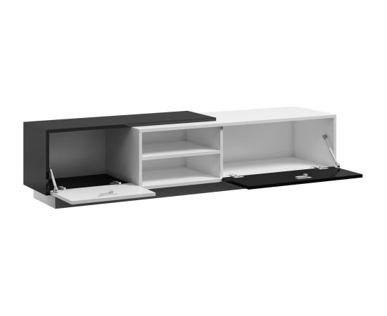 Cama Meble Cama TV cabinet SIGMA1 180 white/black gloss