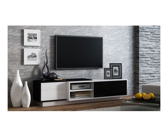 Cama Meble Cama TV cabinet SIGMA1 180 white/black gloss