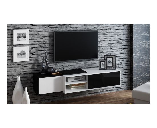 Cama Meble Cama TV cabinet SIGMA1 180 white/black gloss