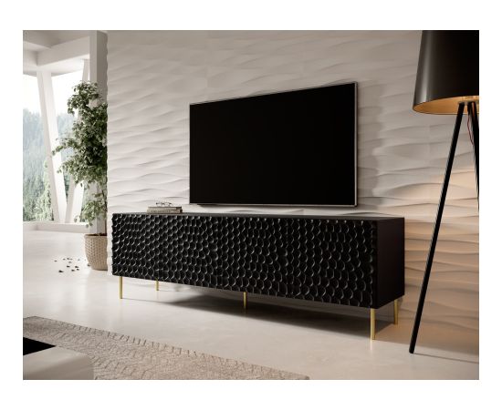 Cama Meble RTV HOLE cabinet 190x40.5x59.5 cm matte black