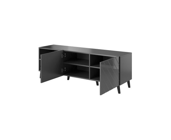 Cama Meble RTV cabinet ABETO 150x42x52 graphite/gloss