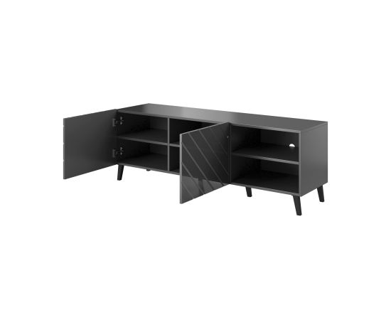 Cama Meble RTV cabinet ABETO 150x42x52 graphite/gloss