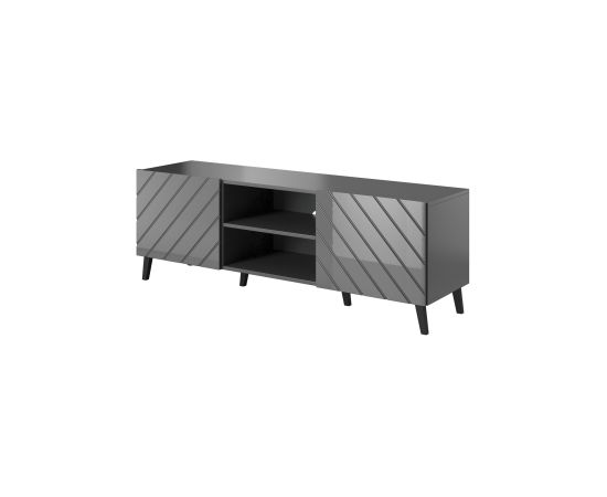 Cama Meble RTV cabinet ABETO 150x42x52 graphite/gloss