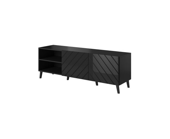 Cama Meble RTV cabinet ABETO 150x42x52 black glossy