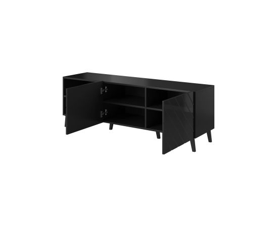 Cama Meble RTV cabinet ABETO 150x42x52 black glossy