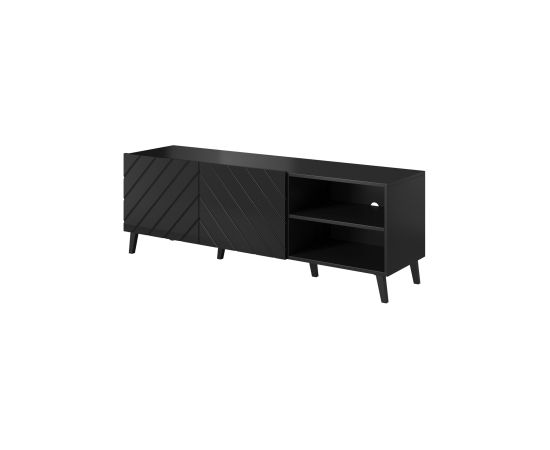 Cama Meble RTV cabinet ABETO 150x42x52 black glossy