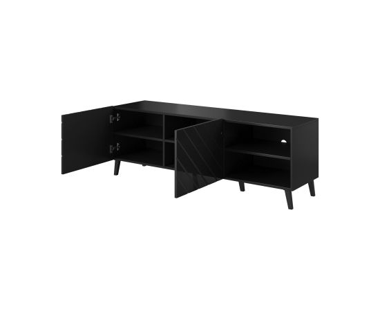 Cama Meble RTV cabinet ABETO 150x42x52 black glossy