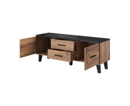 Cama Meble Cama RTV stand LOTTA 140cm wotan oak + matt black