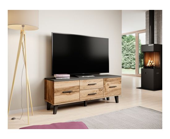 Cama Meble Cama RTV stand LOTTA 140cm wotan oak + matt black