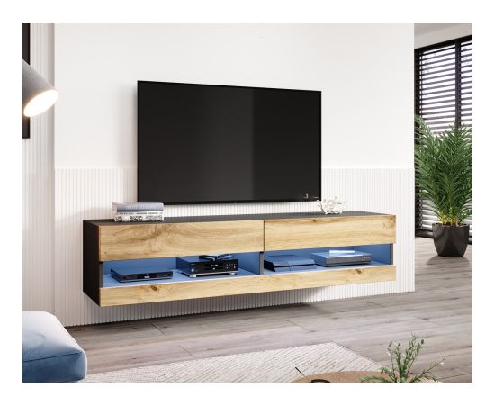 Cama Meble Cama TV stand VIGO NEW 180 30/180/40 black/wotan oak