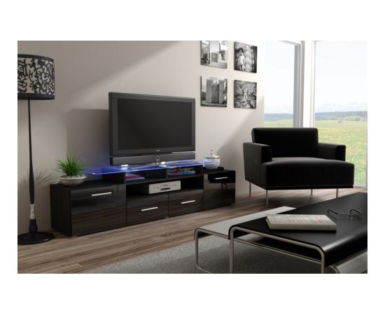 Cama Meble Cama TV stand EVORA 200 wenge/black gloss