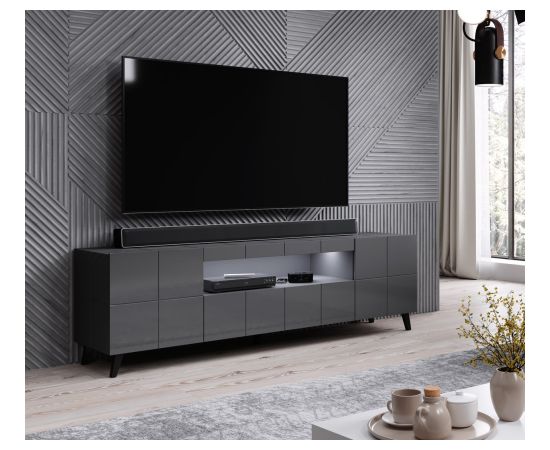 Cama Meble Cama TV stand REJA graphite grey gloss/graphite grey gloss