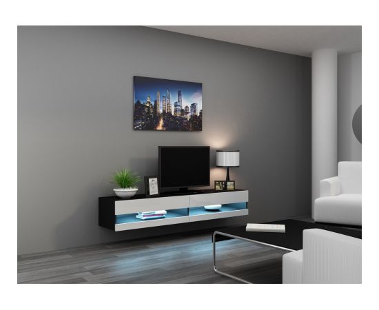 Cama Meble Cama TV stand VIGO NEW 30/180/40 black/white gloss