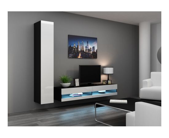 Cama Meble Cama TV stand VIGO NEW 30/180/40 black/white gloss