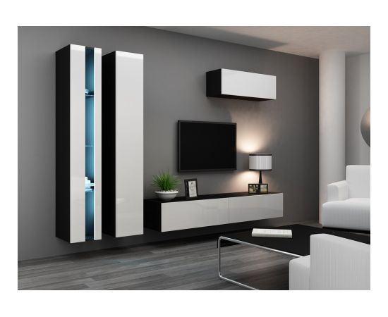 Cama Meble Cama TV stand VIGO NEW 30/180/40 black/white gloss