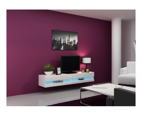 Cama Meble Cama TV stand VIGO NEW 30/180/40 white/white gloss