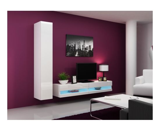 Cama Meble Cama TV stand VIGO NEW 30/180/40 white/white gloss