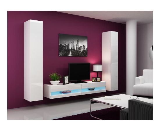 Cama Meble Cama TV stand VIGO NEW 30/180/40 white/white gloss