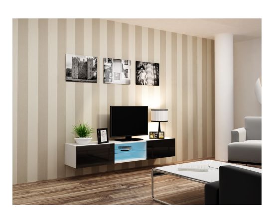 Cama Meble Cama TV stand VIGO GLASS 30/180/40 white/black gloss