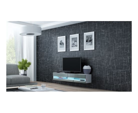 Cama Meble Cama TV stand VIGO NEW 30/140/40 white/grey gloss