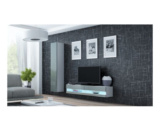 Cama Meble Cama TV stand VIGO NEW 30/140/40 white/grey gloss