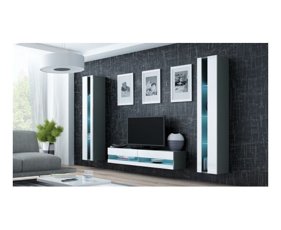 Cama Meble Cama TV stand VIGO NEW 30/140/40 grey/white gloss