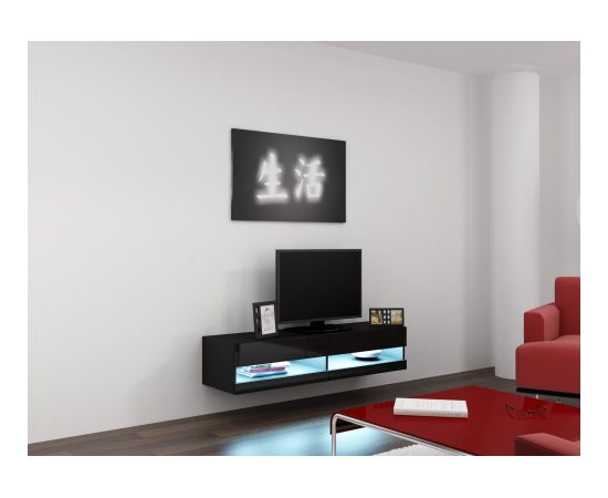 Cama Meble Cama TV stand VIGO NEW 30/140/40 black/black gloss