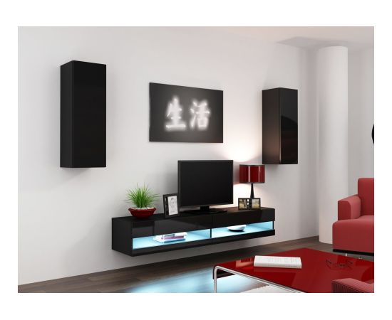 Cama Meble Cama TV stand VIGO NEW 30/140/40 black/black gloss